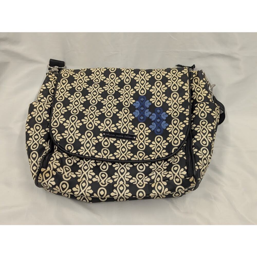 Petunia Pickle Floral inspired black and cream Bottom Boxy Backpack Diaper Bag
